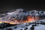 Experience the magic of a winter wonderland in this stunning nightscape.
