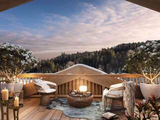 Luxury mountain chalet with breathtaking views.