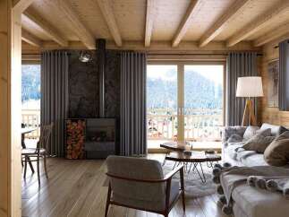 Cozy mountain chalet with stunning views.