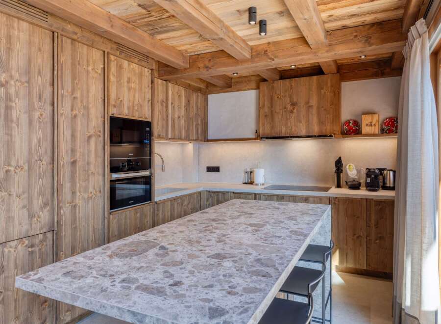 Experience rustic elegance in this stunning kitchen.