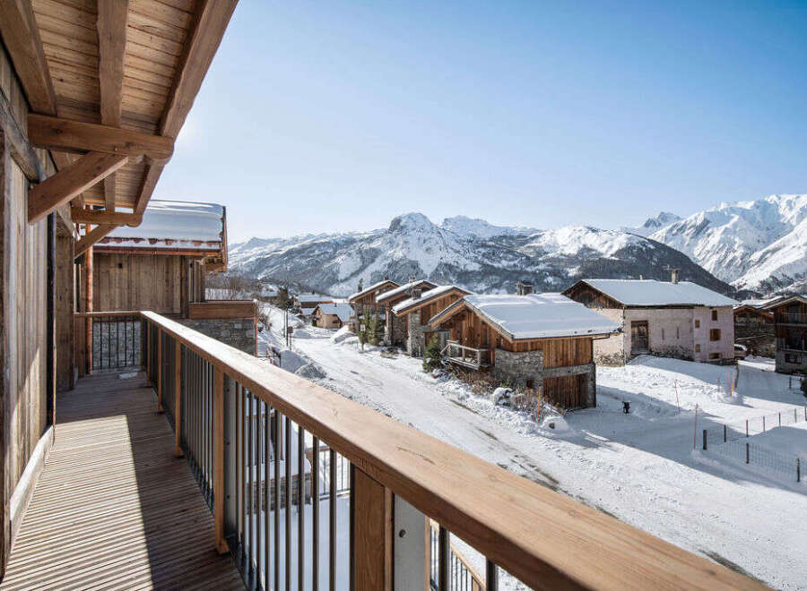 Luxury chalet with stunning mountain views.
