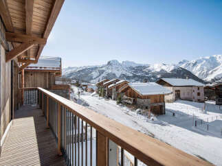 Luxury chalet with stunning mountain views.
