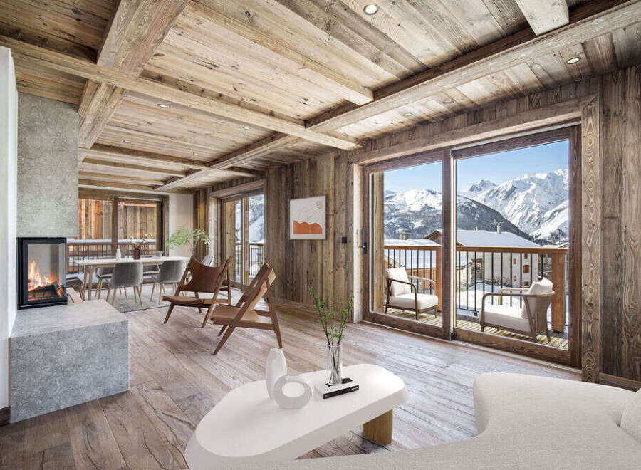 Luxury chalet apartment with stunning mountain views.