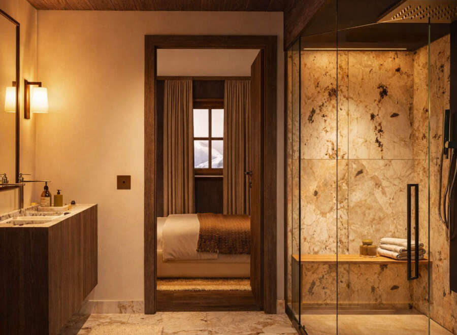 Step into luxury with this stunning bathroom design.