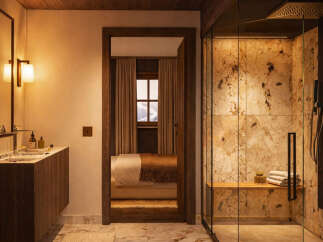 Step into luxury with this stunning bathroom design.