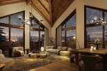 Luxury chalet with breathtaking mountain views and a cozy, modern interior.