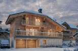 Luxury chalet in the French Alps with stunning mountain views.