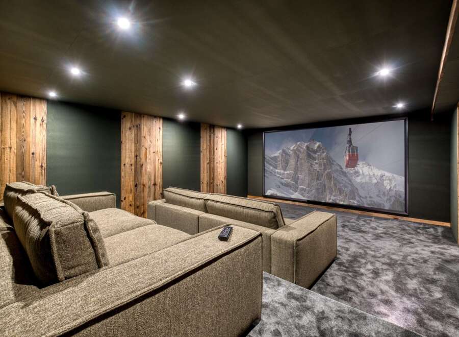 Step into luxury with this stunning home theater.
