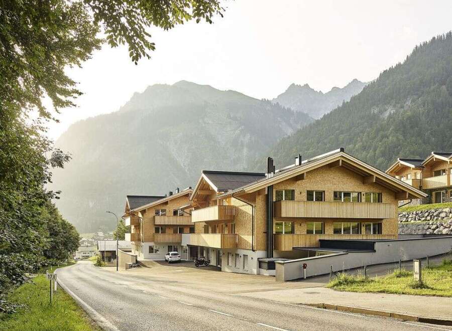 Nestled in the Austrian Alps, this stunning apartment complex offers breathtaking mountain views and modern amenities.