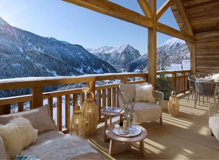 Luxury chalet apartment with breathtaking mountain views.