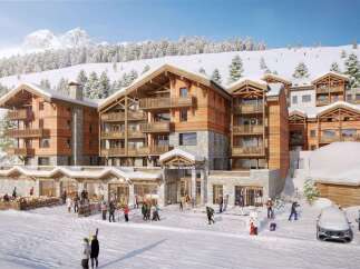 Luxury ski-in/ski-out resort nestled in the French Alps.
