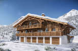 Luxury chalet with stunning mountain views and spacious balconies.
