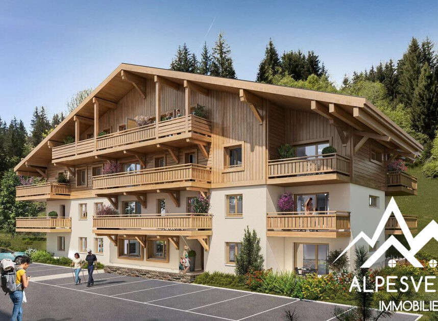 Discover this stunning chalet-style apartment building nestled in a picturesque mountain setting.