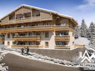 Luxury chalet apartments in the French Alps with stunning mountain views.