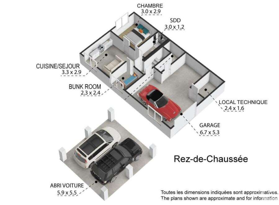 Discover this stunning property featuring a spacious kitchen/living area, a cozy bunk room, and a comfortable bedroom.