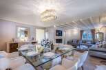 Luxurious chalet with spacious open-plan living and dining area.