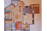 This stunning property boasts three bedrooms, two bathrooms, and a spacious living area.