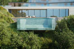 Stunning infinity pool seamlessly blends with the lush hillside, offering breathtaking views.