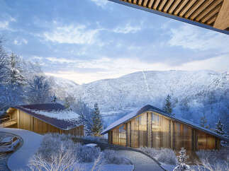Luxury mountain chalet with stunning views.