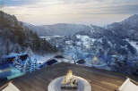 Luxury chalet with breathtaking mountain views and private infinity pool.