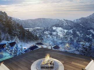 Luxury chalet with breathtaking mountain views and private infinity pool.