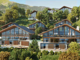 Luxury mountain homes with stunning views and modern designs.