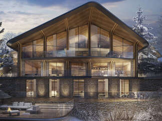 Luxury mountain chalet with stunning architectural design.