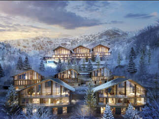 Luxury ski-in/ski-out homes nestled in a stunning mountain setting.