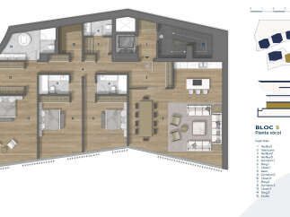 Discover a stunning apartment in Bloc 5, featuring a modern design and spacious layout.