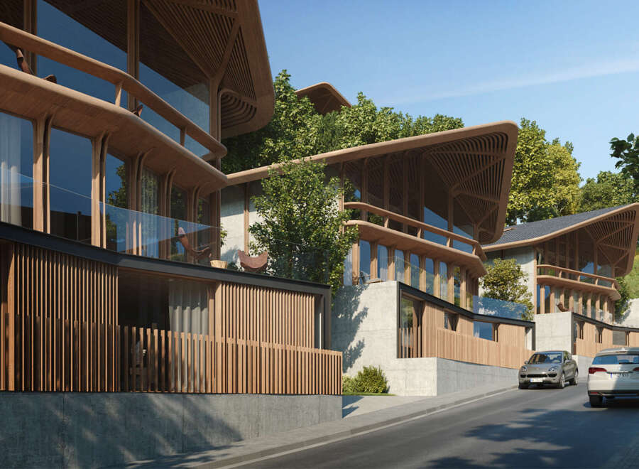 Luxury hillside homes with stunning architectural design.