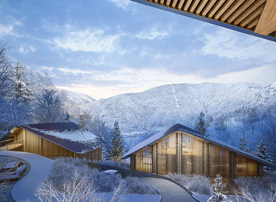 Luxury mountain chalet with stunning views.