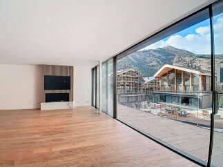 Modern living space with stunning mountain views.