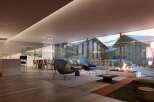 This stunning property boasts an open-plan living area with floor-to-ceiling windows offering breathtaking views.