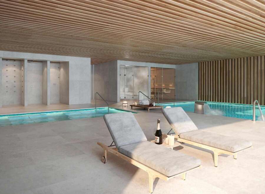 Indulge in luxury at this stunning property featuring a tranquil indoor pool and spa.