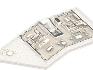 This stunning penthouse boasts an open-concept layout, seamlessly blending the living, dining, and kitchen areas.