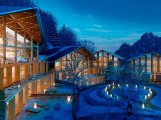 Luxury mountain chalets with stunning views.