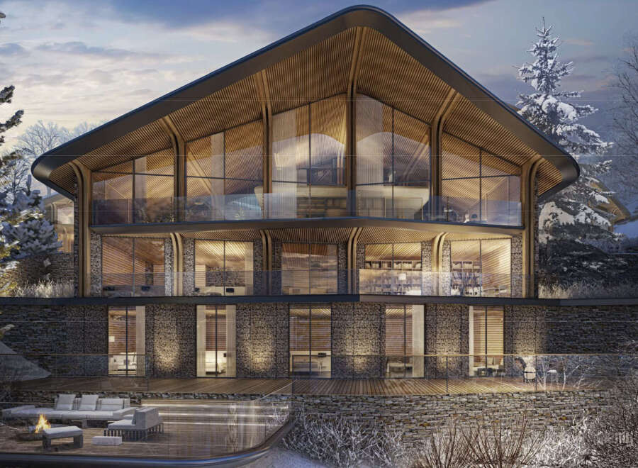 Luxury mountain chalet with stunning architectural design.