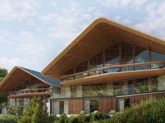 Discover luxurious modern villas nestled in nature, boasting stunning architectural designs with expansive glass windows and private balconies.