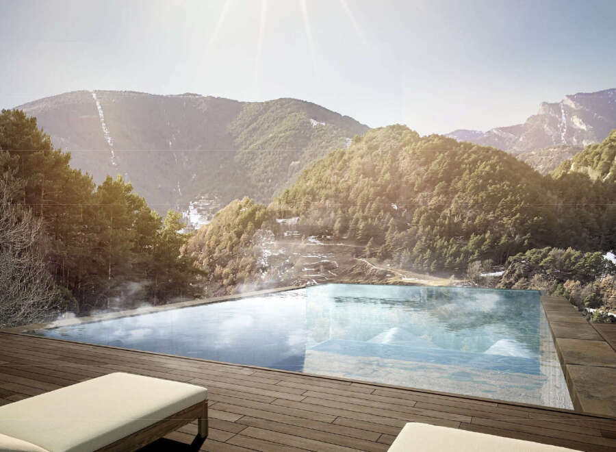 Luxury mountaintop infinity pool with breathtaking views.