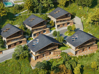 Luxury hillside homes with stunning architectural design.