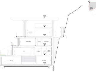 Discover this multi-level architectural marvel built into a hillside, offering distinct living zones.