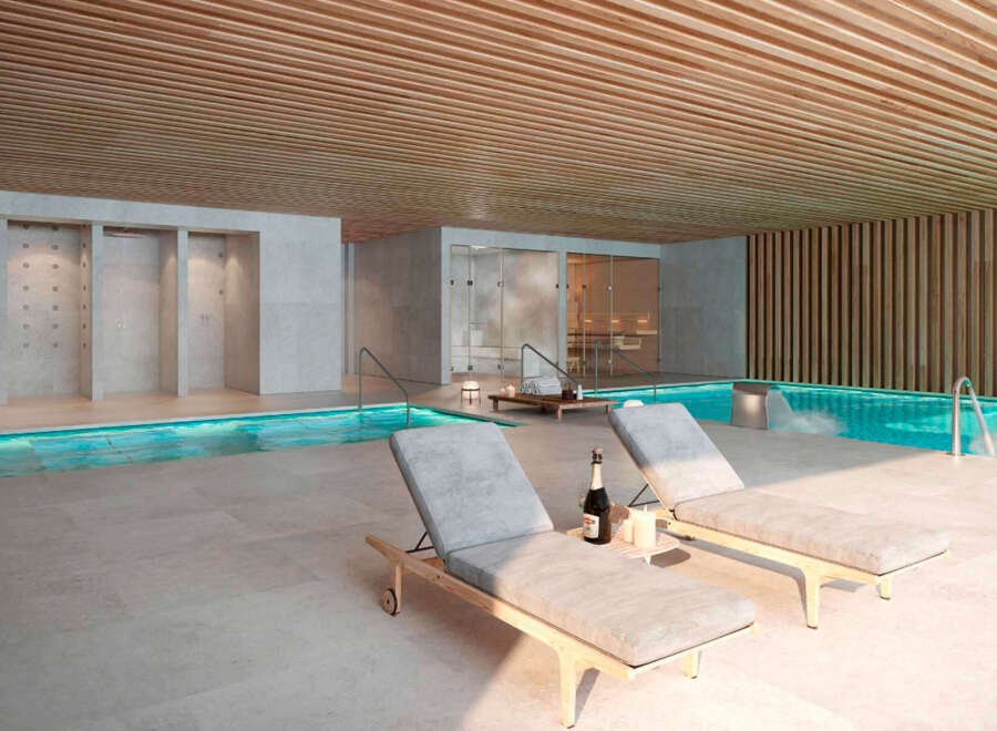 Indulge in luxury at this stunning property featuring a tranquil indoor pool and spa.