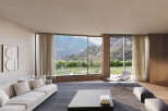 Stunning mountain views from this luxurious living space.