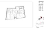 This is a detailed architectural plan of a level within a building, showcasing the interior layout with precise measurements.