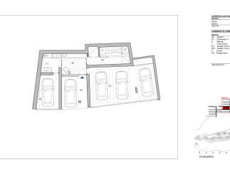 Discover a spacious floor plan featuring multiple garage spaces (GT1, GT2, GO), offering ample parking and storage.