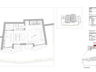 This floor plan showcases a modern home design, highlighting spacious terraces and an open-concept living area.