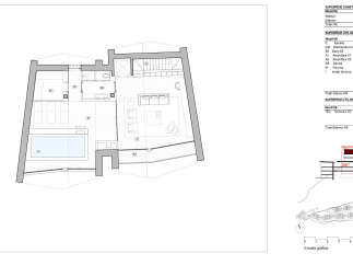This floor plan showcases a luxurious property with a sauna, swimming pool, and terrace, ideal for relaxation and entertainment.