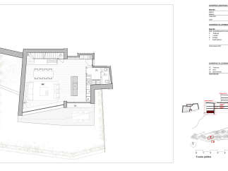 This floor plan showcases a property's layout, highlighting both interior and exterior spaces.