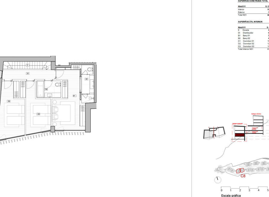 This floor plan showcases a meticulously designed layout, featuring multiple bedrooms and bathrooms, perfect for families or those seeking ample living space.