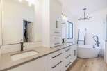 Step into a luxurious bathroom retreat.